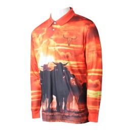 P1261 A large number of custom-made men's sublimation custom orange printed long-sleeved Polo shirts reverse collar sublimation sublimation garment factory Australian equestrian school P1261 A large number of custom-made men's sublimation custom orange printed long-sleeved Polo shirts reverse collar sublimation sublimation garment factory Australian equestrian school